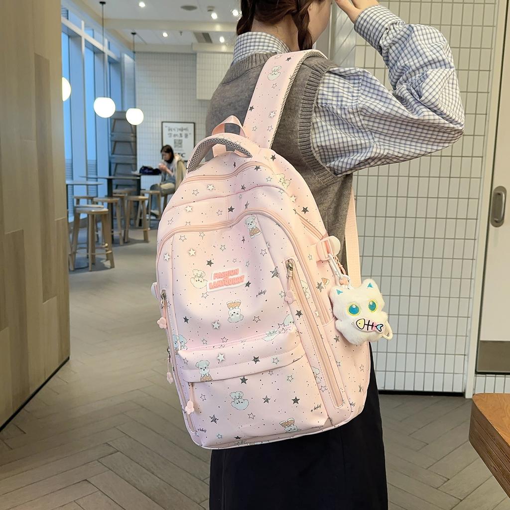 Schoolbag High Value Backpack Small Fresh Sweet Junior High School College Student Schoolbag Large Capacity Casual Versatile Backpack
