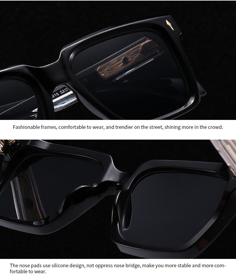 Nové evropské a americké pánské letecké brýle Retro čtvercové sluneční brýle Skladem 62010