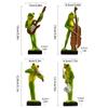 Garden Frog Ornament Outdoor Frog Decoration Resin Musical Instrument Frog Figurine Sculpture for Indoor Outdoor Garden Decor