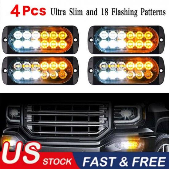 

Car 12-LED Strobe Ligtht Lamps Surface Mount Flashing Lights For Truck Pickup