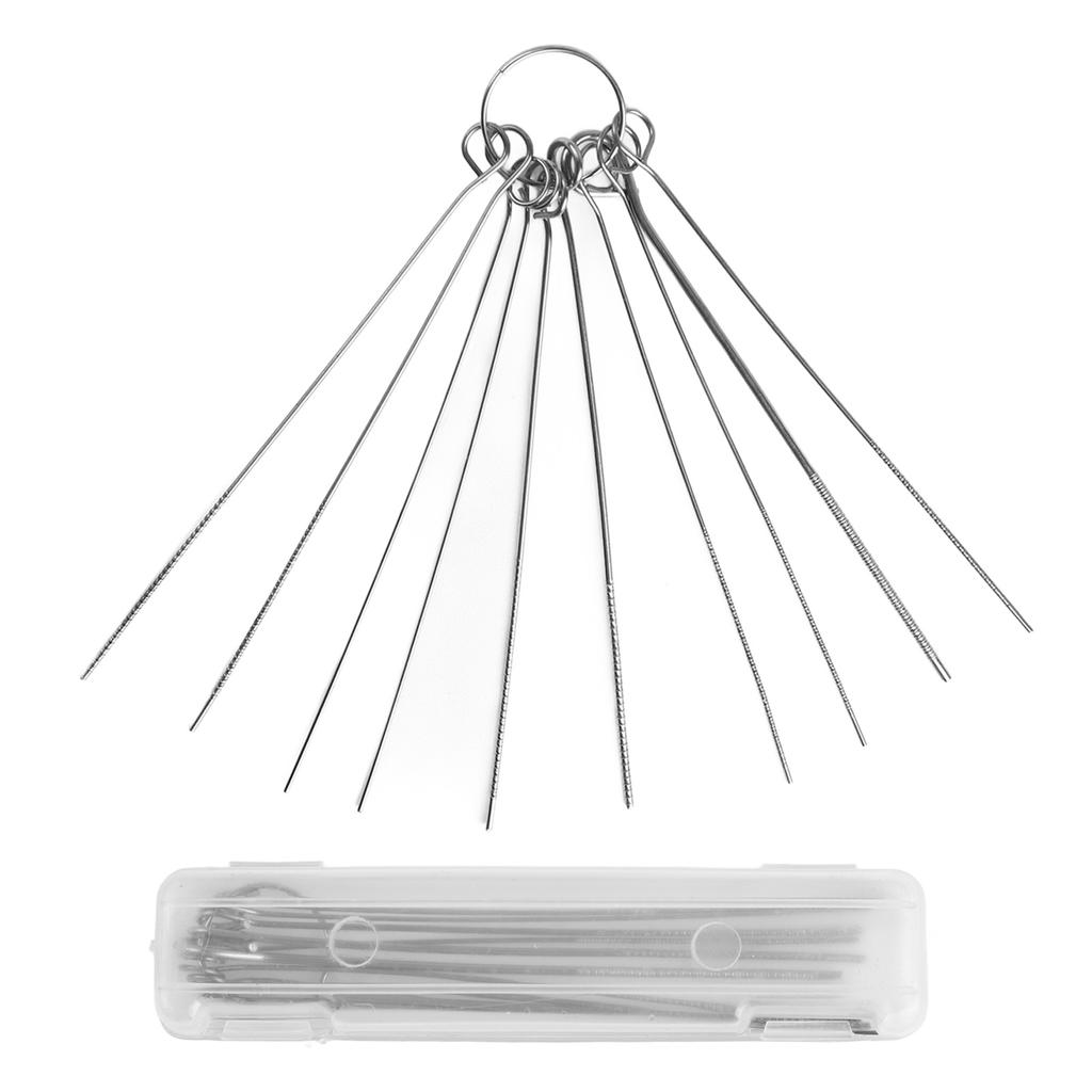 Guitar Nut Slotting File Kit Metal Clear Pattern 10 Rods Portable Guitar Nut Slot Polish Maintenance Tool