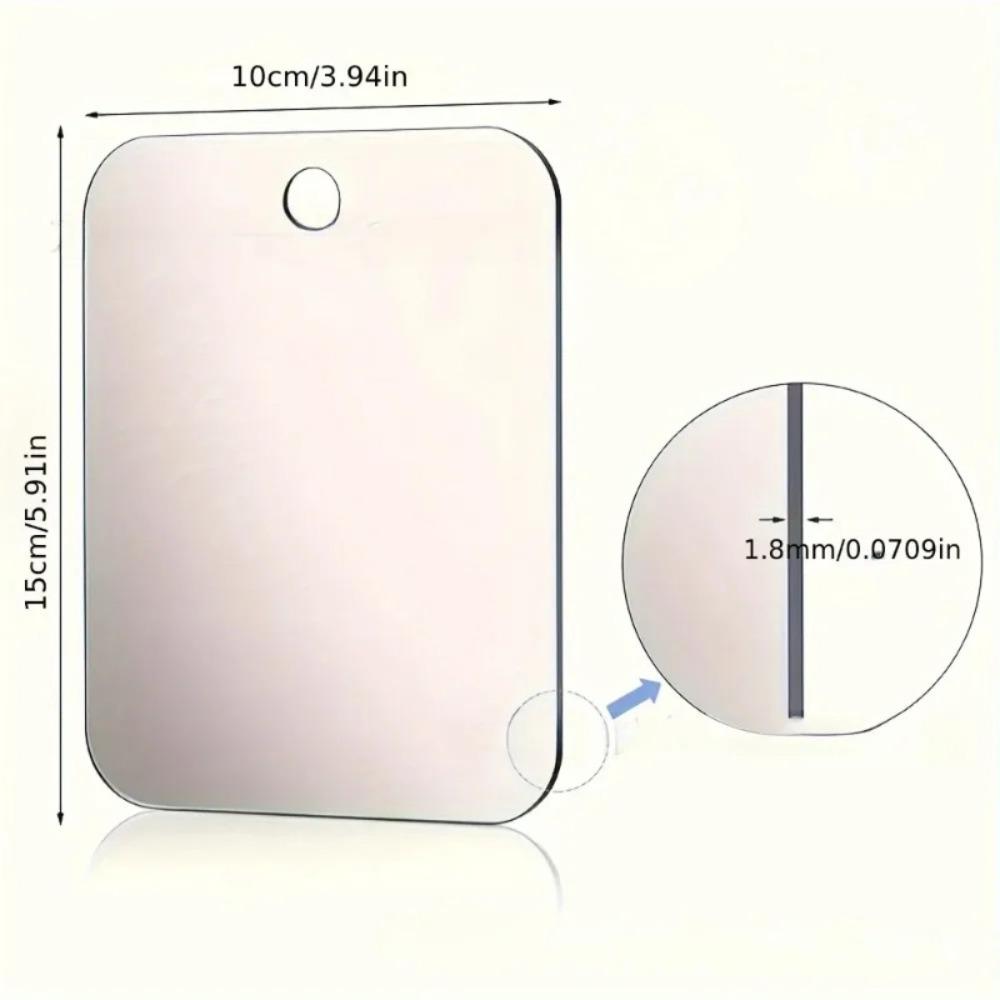Bathroom Anti Fog Mirror Fogless Acrylic Shower Mirror with Wall Hook Portable Vanity Mirror for Men Shaving Women Makeup Travel