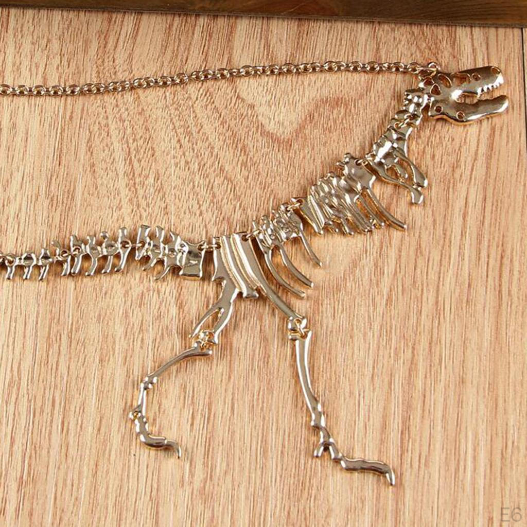 Antique Dinosaur Skeleton Choker Necklace Collar Biker Men Jewelry
