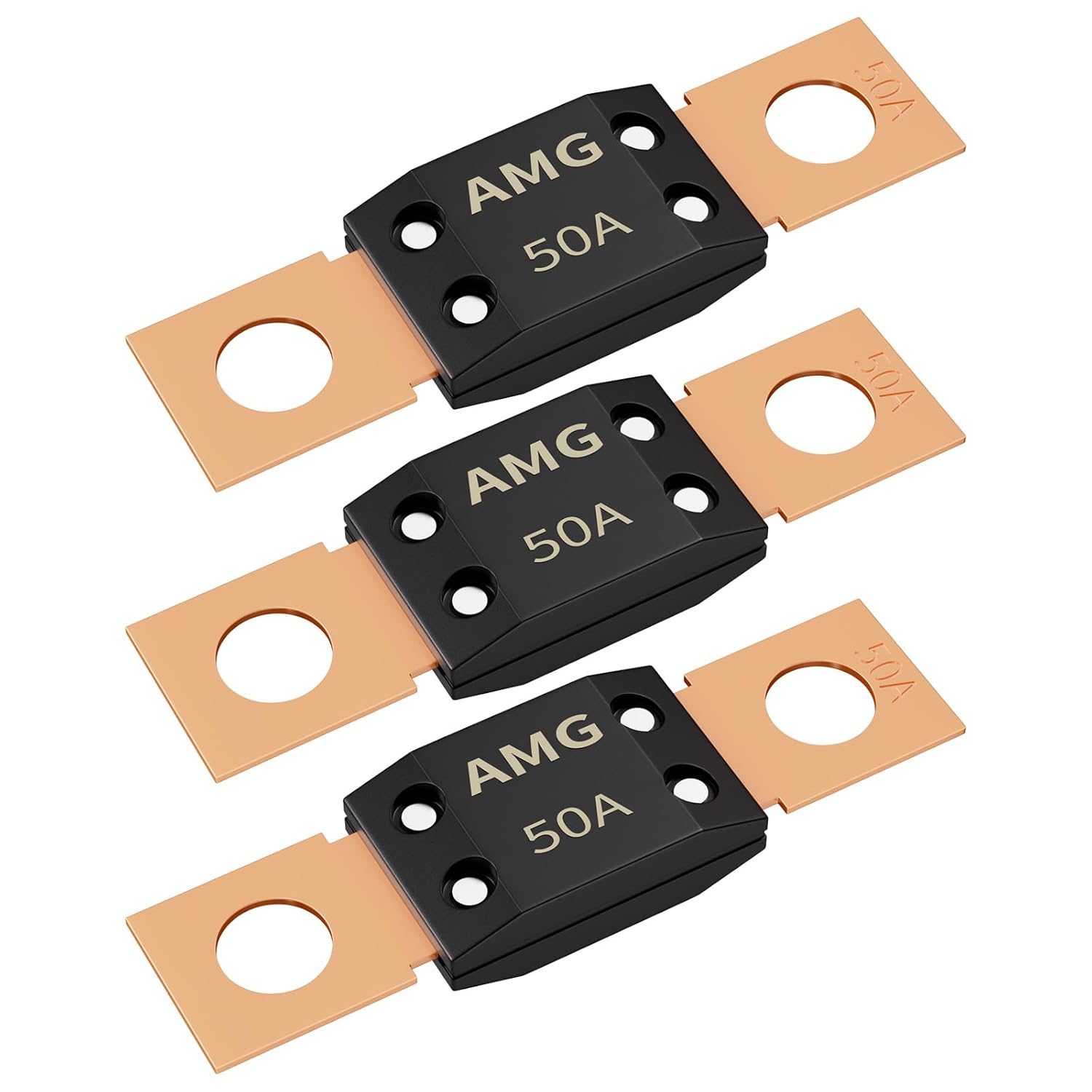 Joinfworld 250A MEGA Fuse, High Current Bolt Mount Automotive 250 Amp MEGA/AMG Fuse for Cars, Trucks, Construction Vehicles, Buses, Caravan Cars, 50A