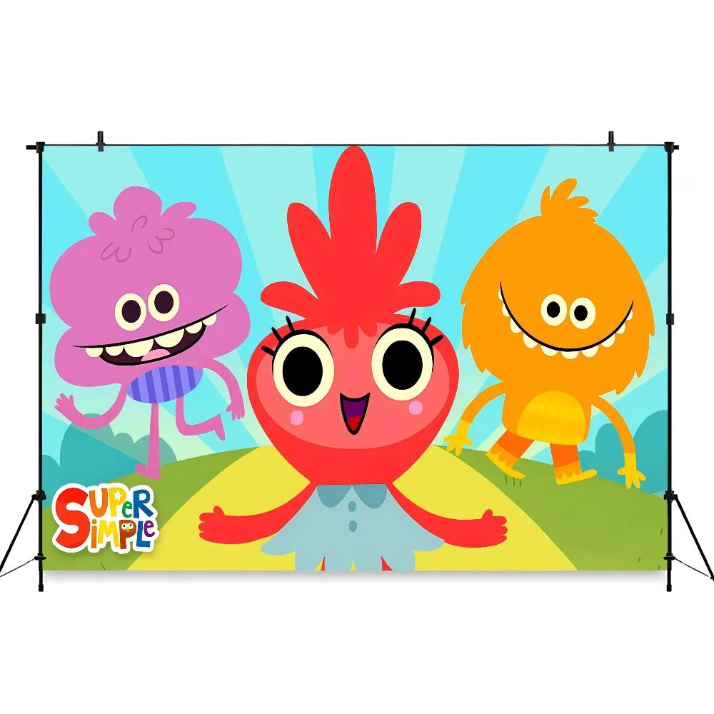 S-Super S-Simple Songs Cartoon Photographic Background, Children's Parties Background, Photo Session Sign