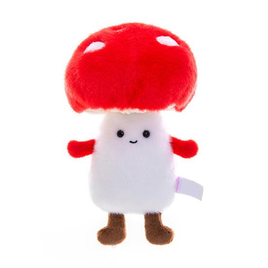 Mushroom Plush Toy Cartoon Stuffed Animal Soft Huggable Pillow Adorable Smiling Cushion for Kids & Collectors