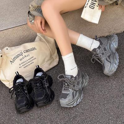 Paris Retro German Training Shoes Women's Shoes 2025 New Lace-up Casual Shoes Platform Internet Celebrity Popular Sports Shoes Dad Shoes