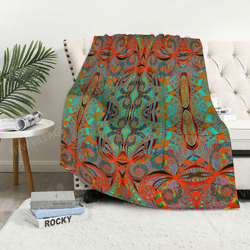 Bohemian-Stil digital bedruckte Polyester Schlafzimmer Samt Flanell Decke Vlies weiche Sofadecken für Betten