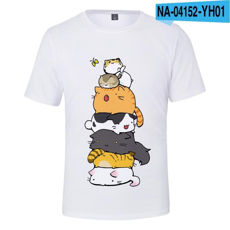 Children's Cat Adult 3D Printed Short Sleeve Men's Street Trend 3D Color Printed Short Sleeve T-shirt Tops & T-shirts (men’s)