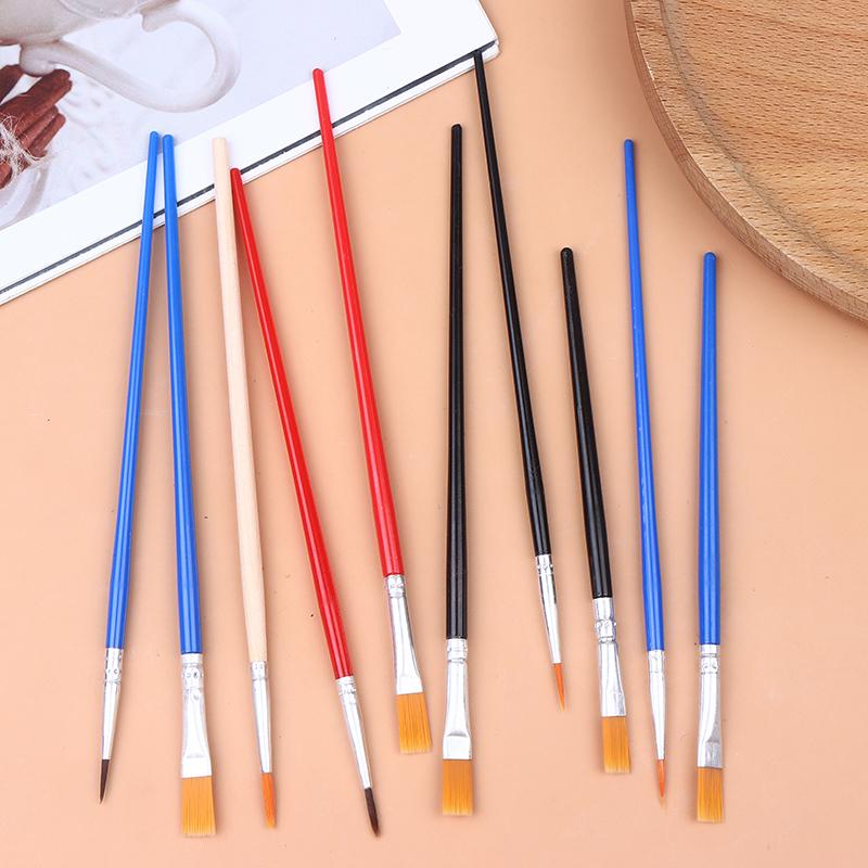 50Pcs Painting Brushes Set Art Round Flat Hair Nylon Hair Paint Brush For Oil Acrylic Watercolor Kids/Artists/Beginners/Student