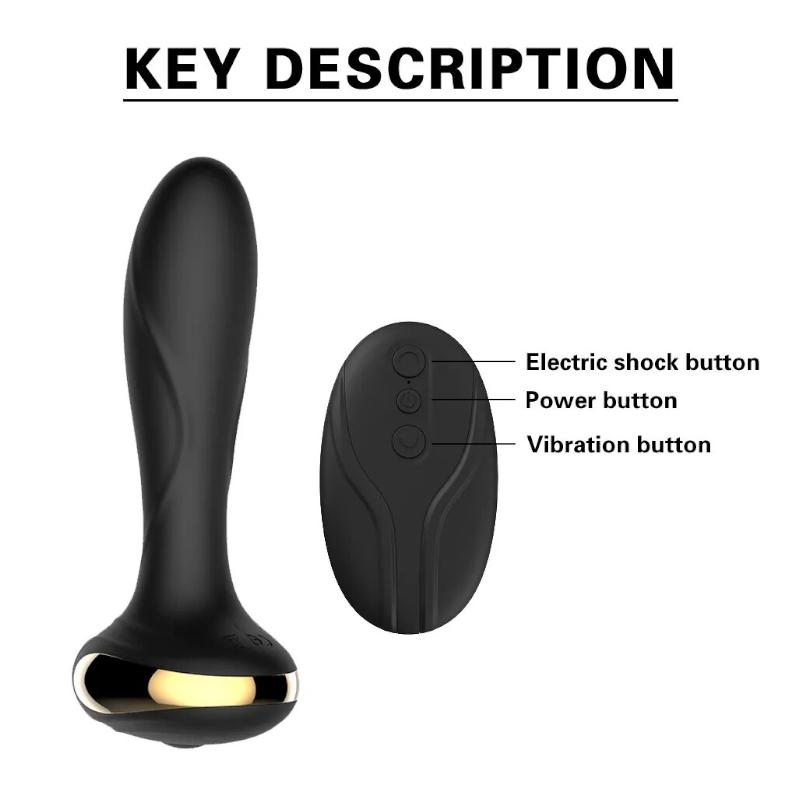 Prostate Stimulators Electric Shock Anal Plug Wireless Remote Control Buttplug Vibrating Dildo