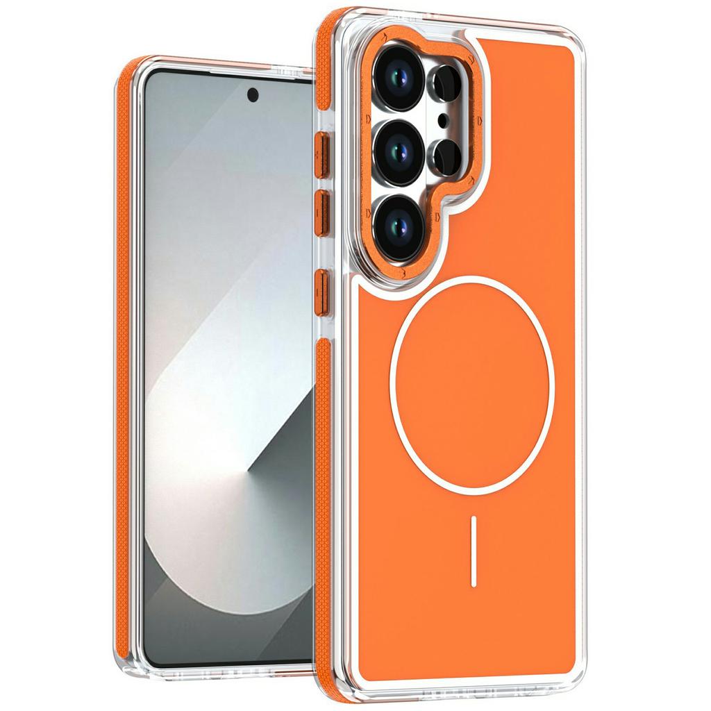 For Samsung Galaxy S26 Ultra Magnetic Case Dual Color Shockproof TPU PC Phone Cover