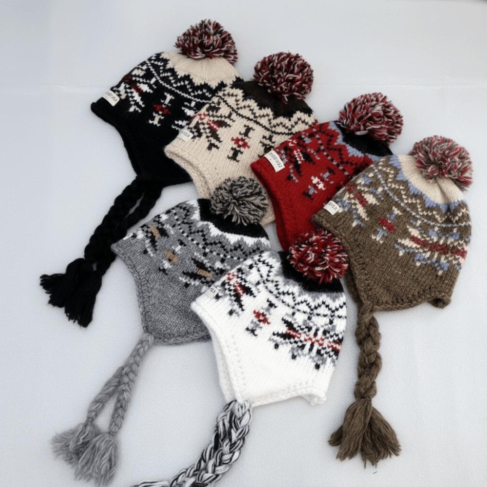 Jacquard Gestrickte Mützen Y2k Damen Wollmütze Lässige Ohrenschutzmütze Streetwear