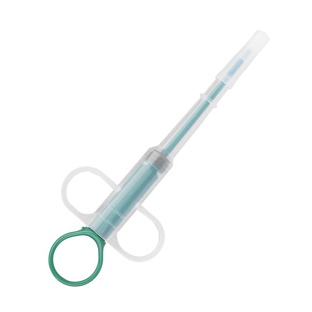 10 Stück Haustier Tier Katze Hund Medizin Fütterungswerkzeug Pille Tablette Kapsel Schieber Futterspender (Grün)