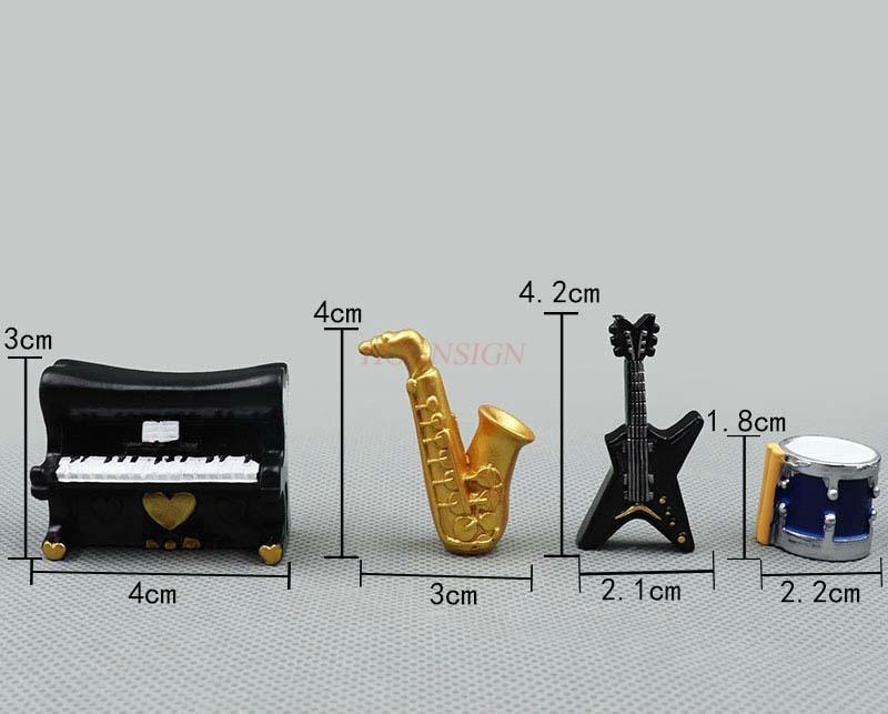 Simulated Mini Cello Violin Piano Musical Instrument Model Doll Cartoon Micro Landscape Cake Ornament