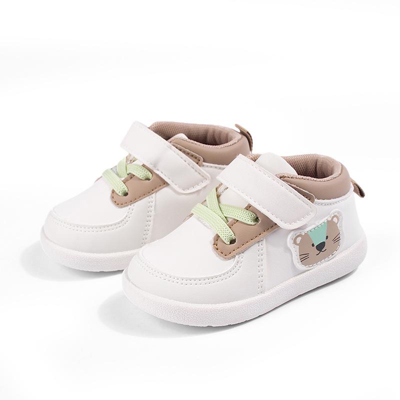 

Spring Cartoon Soft Bottom Kids Leather Shoes - Casual Board Shoes for Boys and Girls US 5.5/13.5cm білий