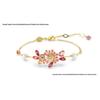 Cherry Blossom Crystal Pearl Necklace & Colorful Diamond Flower Bracelet-Earring Set