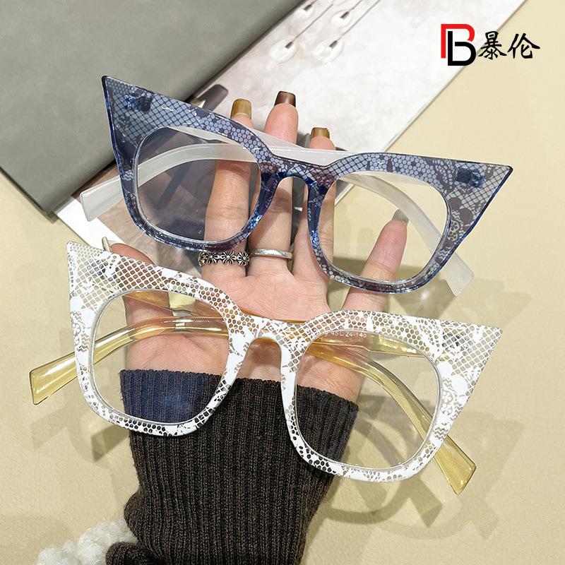 Reading Eyewear Female Male Eyeglass Frame Eye Luxury Presbyopic Gents Premium New Cat's Ladies Big Lattice Feline Blocking Spectacle Stylish