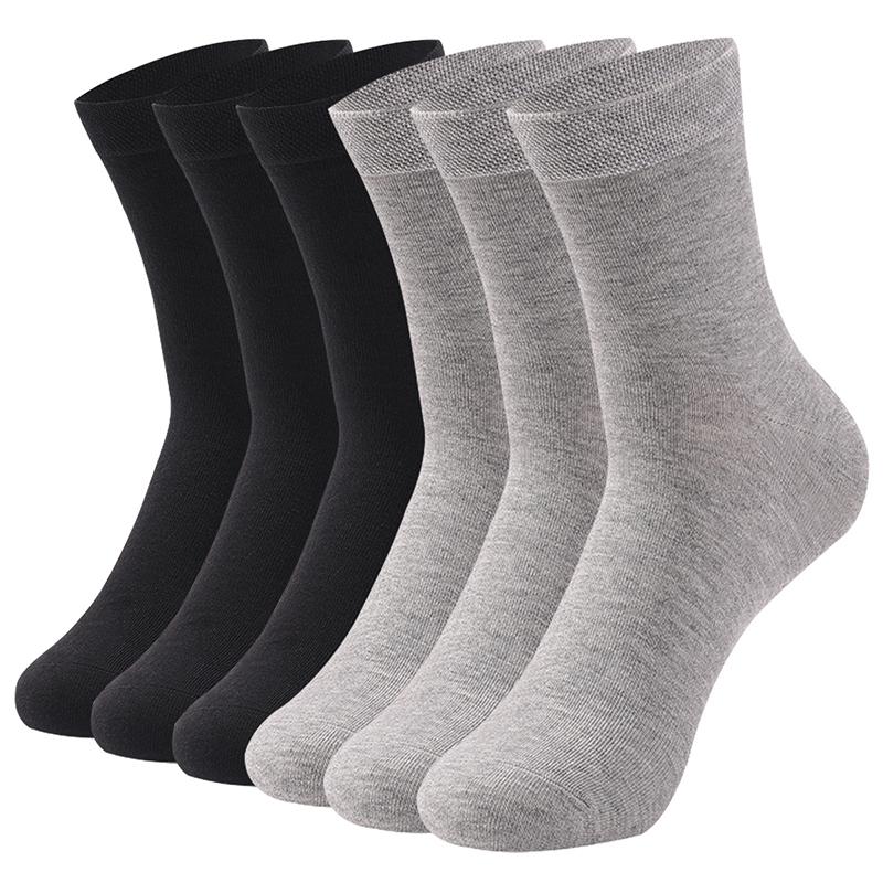 6 Paar Herrensocken aus Baumwolle, atmungsaktiv, schwarz/weiß, für den Frühling und Sommer, Übergröße EU 40–47