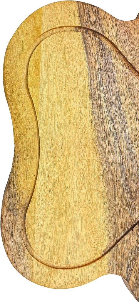 Funny Paw Shaped Wood Cutting Board for Kitchen with Groove, 10.25"L x 11"W Decorative Funny Paw Charcuterie Serving Board