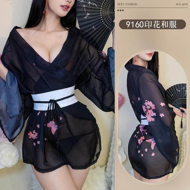 

Sexy lingerie plus size kimono perspective sexy bathrobe maid without passion temptation average size [wearable weight: within 60 kg]