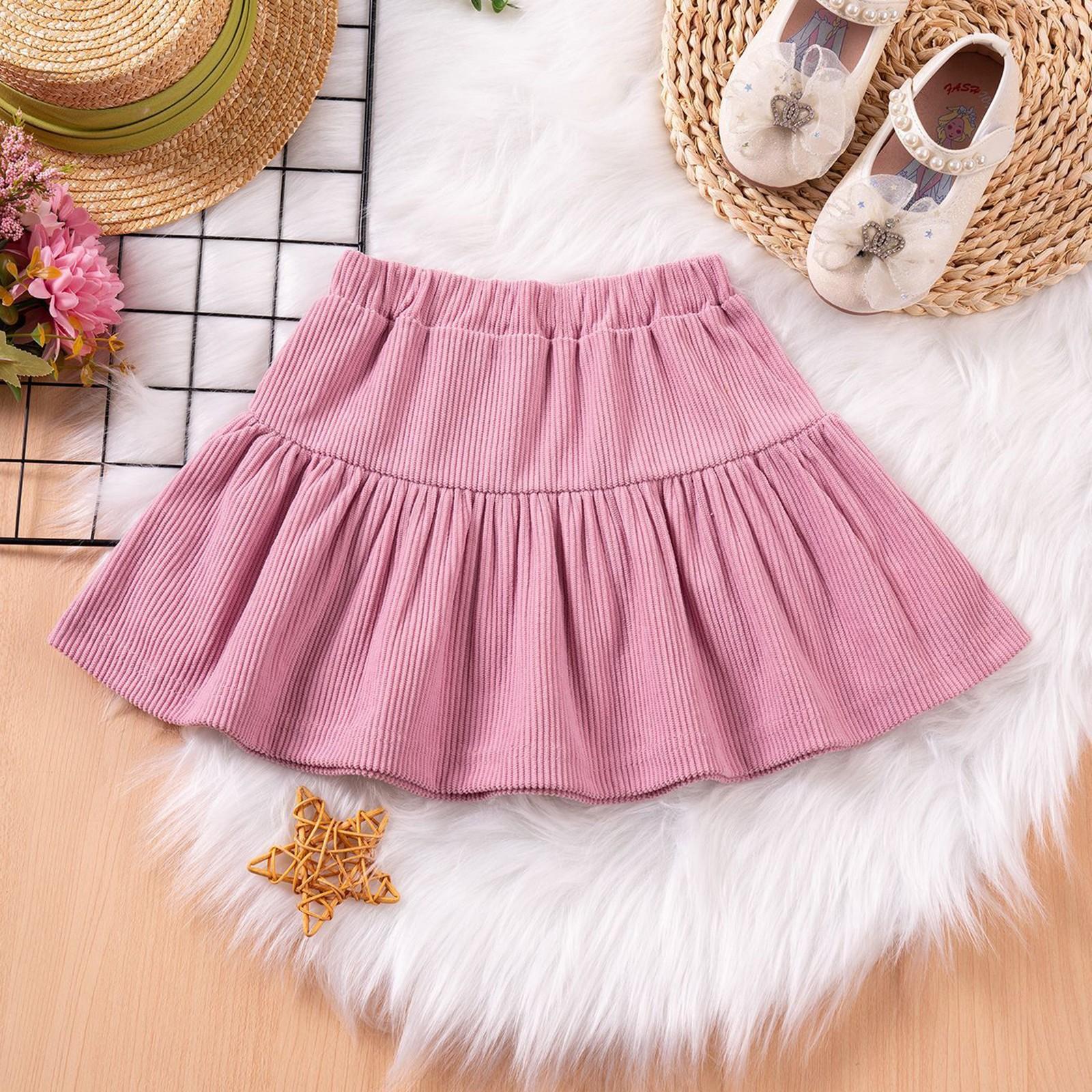 Летняя детская короткая юбка, цветная, для девочек, пляжные модные брюки-юбка 110 розовый