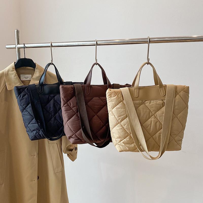 Spacious Stylish And Nylon Tote Bag For Women With Quilted Design Perfect For Everyday Use