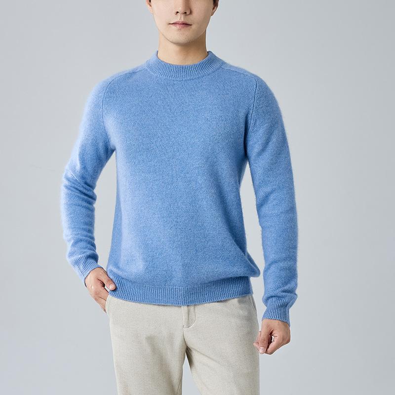Новый мужской кашемировый свитер с рукавом реглан, полуводолазка, утолщенный пуловер, вязаная шерстяная основа S