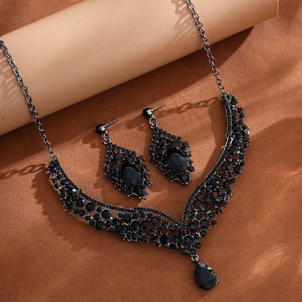 V-Necklace Women's Jewelry Set Baroque Bridal Jewelry Set Rhinestone Jewelry Set Outfit Accessory