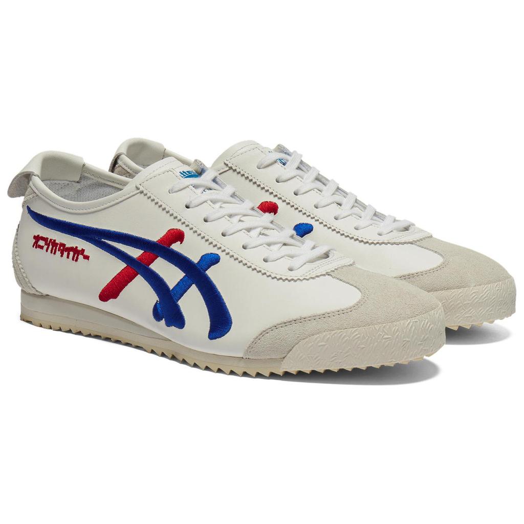 ONITSUKA TIGER Mexico 66 Nm Scarpe Casual Basse Comode Morbide Antiscivolo Resistenti all'Usura Scarpe Casual Unisex Bianco Blu 1183C320-100