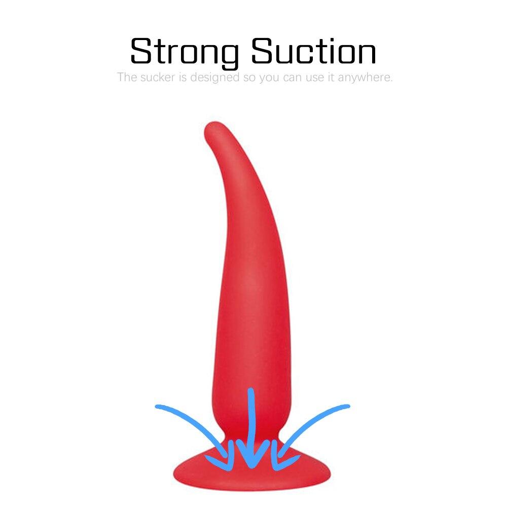 Flexible Silicone Anal Plug with Suction Cup for Intensified Pleasure