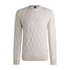 Boss Virgin Wool Regular Fit Knit Sweater Open White