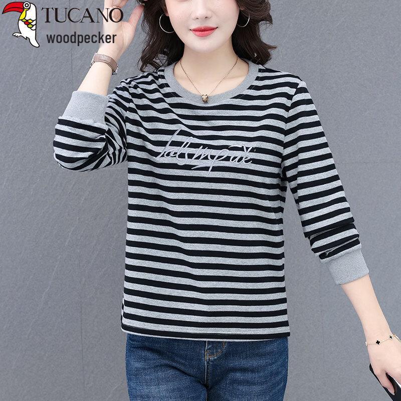 Woodpecker Women's Striped Cotton Long-Sleeve T-Shirt