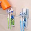 Self Adhesive Toothbrush Holder Wall Mounted No Drilling Toothpaste Razor Storage Rack Toothpaste Dispenser Bathroom Accessories