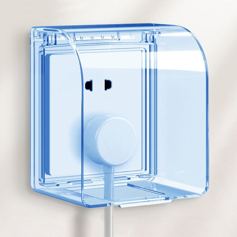 Wall-Mounted Switch Protective Cover Self-Adhesive Enlarged Plastic Socket Waterproof Box 86 Type Electric Plug Cover Bathroom
