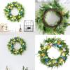 Beautiful Easters Eggs Wreath Colorful Artificial Flower Garlands Decoration for Spring Home Door and Porch Decors