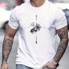 Men's Mountain Compass Pattern Print T-shirt Man Summer Casual Round Neck Short Sleeve T-shirt Top