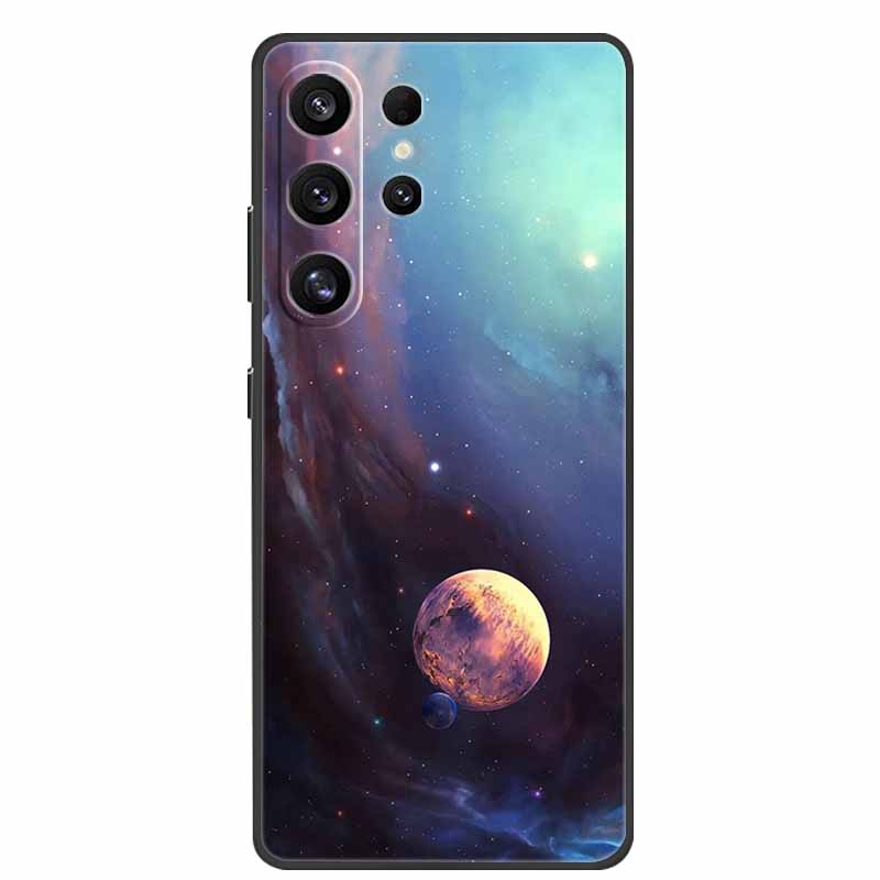 For Samsung Galaxy S26 Ultra Case Bumper Starry Sky Soft Silicone TPU Back Cover for Samsung S26 Ultra Phone Case Cute Cat Cover