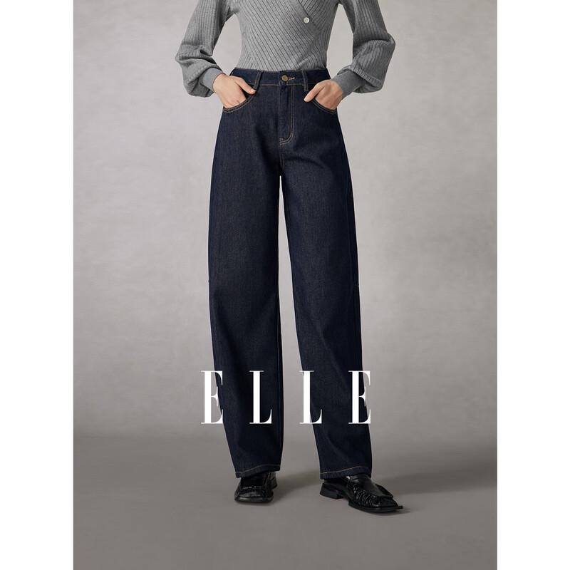 ELLE Women s High-Waist Straight-Leg Denim Jeans L