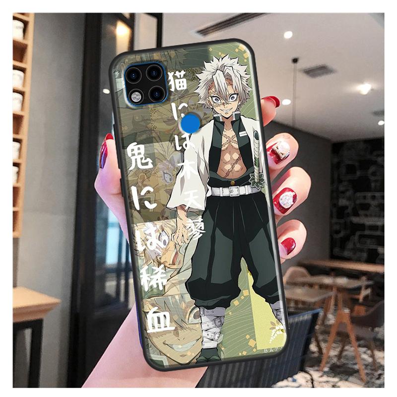 Shinazugawa Sanemi Kimetsu No Yaiba For Xiaomi Redmi Note 11 Pro Phone Case For Redmi 9T 9A 9C 9S 10S Note 9 10 Pro Back Cover
