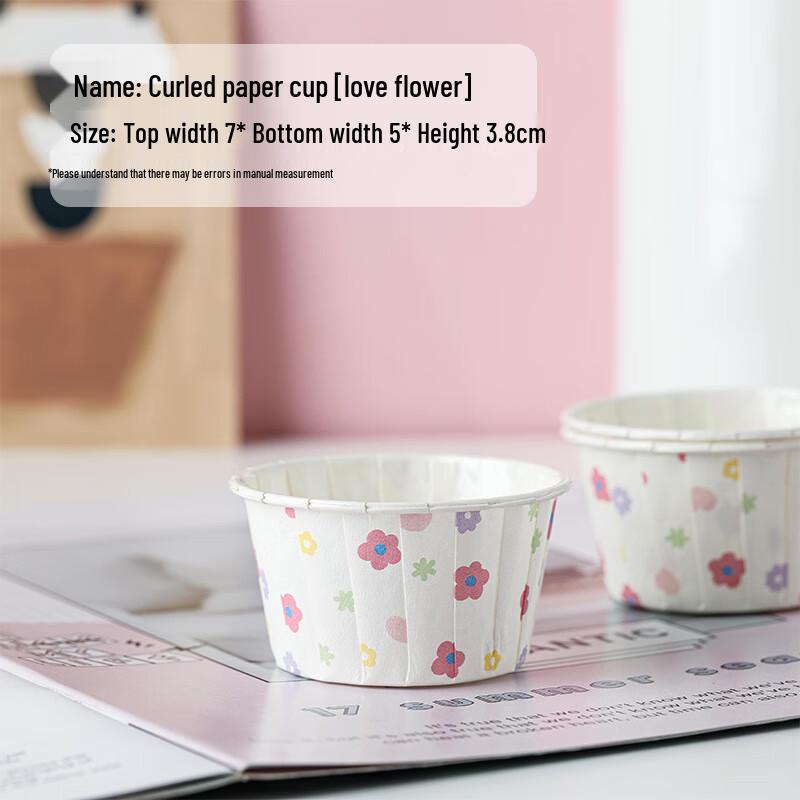 Baizi'en Rolled Edge Oven-Safe Cake Paper Cups (100-Pack)