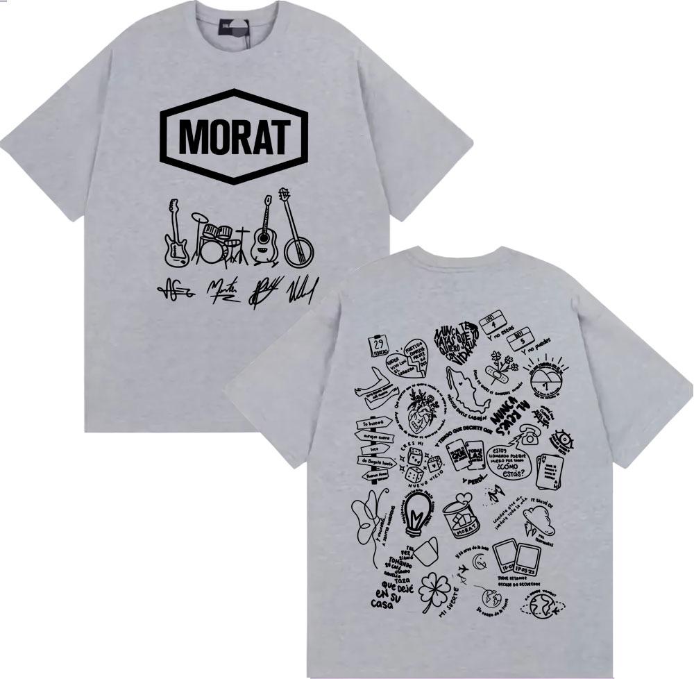 Rock Band Morat Album Tour Print T Shirt Mens Clothing Harajuku Vintage Gothic Tshirts Man Hip Hop Comfort Cotton Tshirt