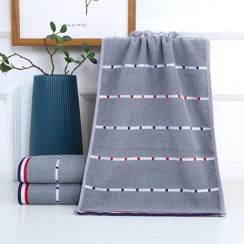 All-Cotton Three-Section Adult Face Towel - Thick Student Washcloth with Optional Logo