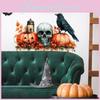 Halloween PVC Kürbis Totenkopf Schwarzer Vogel Ahornblatt Wandaufkleber Wohnzimmer Dekor
