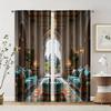 2 Pcs   Filtering Curtains (excluding Rods   Non-movable   Without Batteries) Indian-Inspired for Use In Bedrooms and Living Rooms