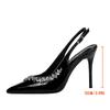Sexy High Heels Rhinestone Women Pumps Patent Leather Ladies Shoes Stilettos Heels 10 Cm Rear Strap Women's Sandals Summer Shoes