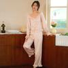 Printed Pajamas Women's Autumn  New Ice Silk Long-sleeved Trousers High-grade Two-piece Suit Outfit Home Wear