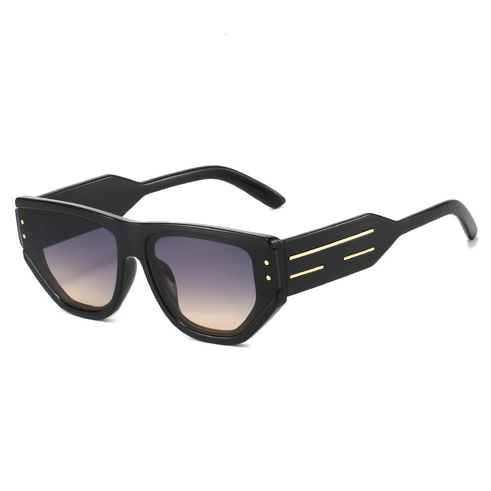 

Brand Designer Sunglasses Women Wide Temple Ins Blogger Fashion Line Decoration Fashion Sun Glasses Shades Rivets UV400 Eyewear