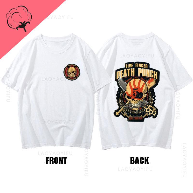

Горячая Распродажа Five Finger Death Punch Theme 100% хлопок модная мужская футболка двухсторонняя футболка с рисунком молодежная ткань уличная одежда XXXL
