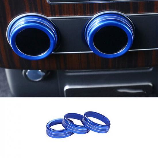 Rear Air Outlet Vent Knob Ring Fit For Range Rover L405 2013-2017 Blue Aluminum